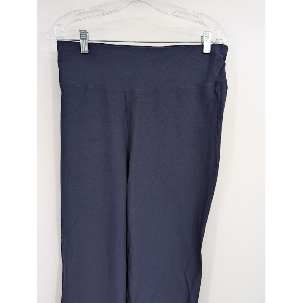 Eileen Fisher Ankle Pants Stretch Crepe Pull On Flat front Blue sz M